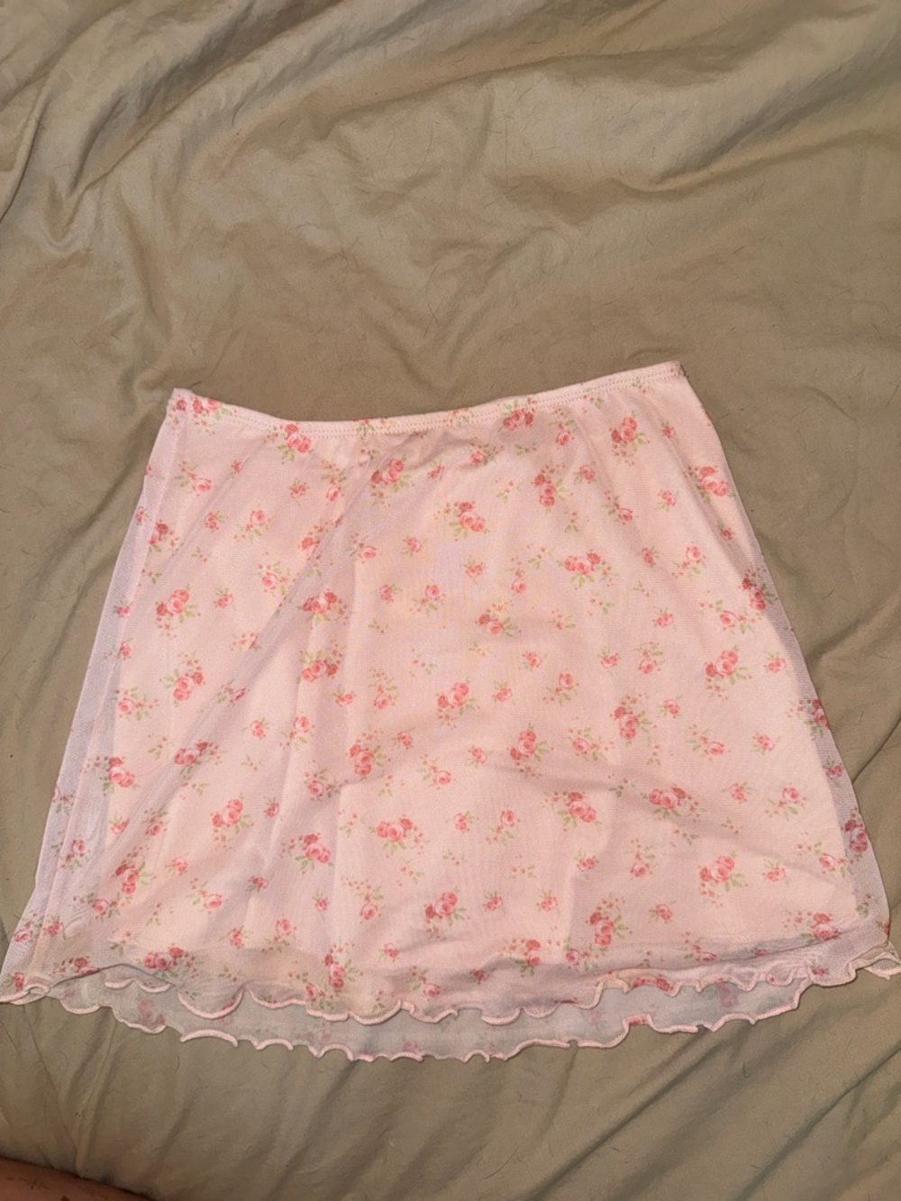 Floral Pink A-Line Mini Skirt